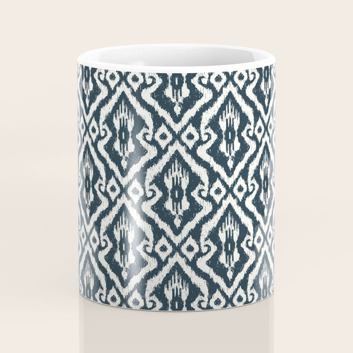 Modern Ikat . Navy Coffee Mug Gallery Image 4