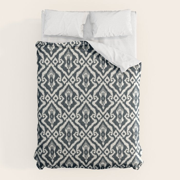 Modern Ikat . Navy Duvet Cover Gallery Image 6