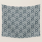 Modern Ikat . Navy Wall Tapestry Gallery Image 4