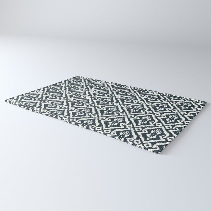 Modern Ikat . Navy Rug Gallery Image 3