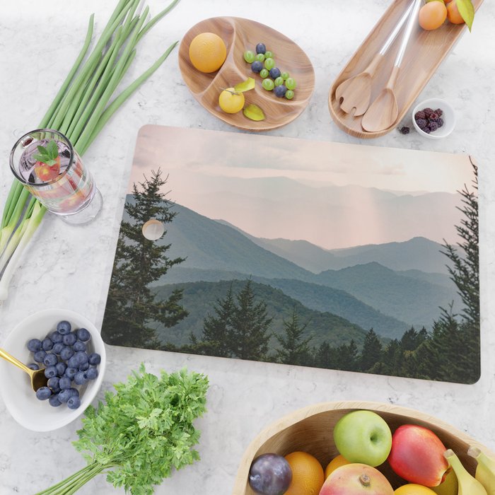 Smoky Mountain Pastel Sunset Cutting Board Gallery Image 2