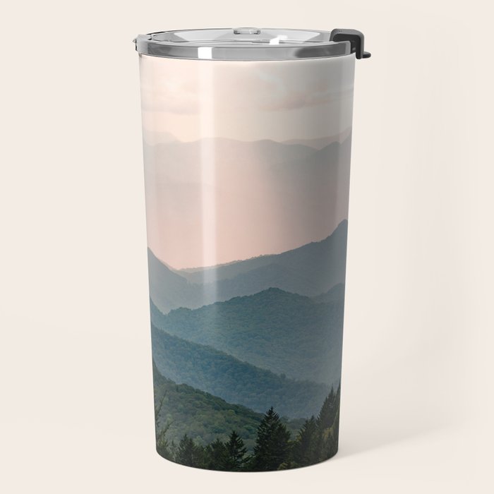 Smoky Mountain Pastel Sunset Travel Mug Gallery Image 2
