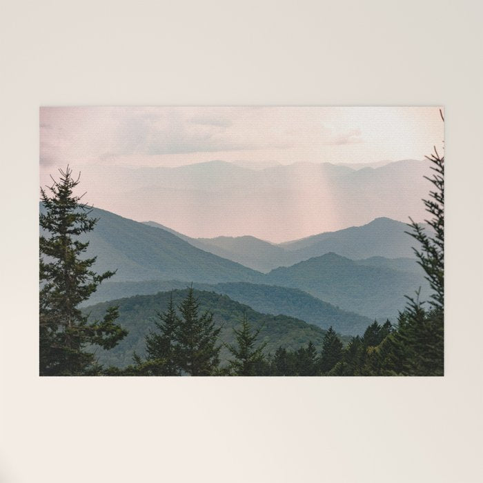 Smoky Mountain Pastel Sunset Welcome Mat Gallery Image 1