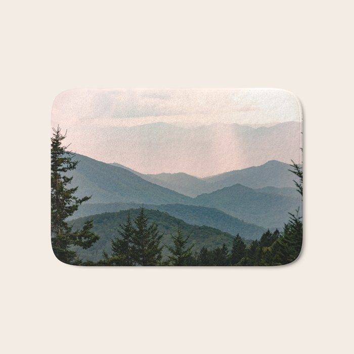 Smoky Mountain Pastel Sunset Bath Mat Gallery Image 1