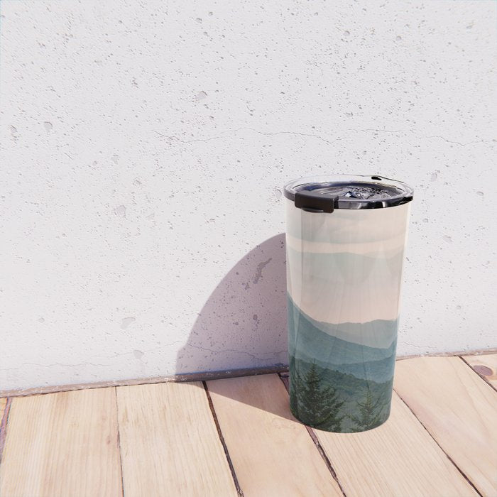 Smoky Mountain Pastel Sunset Travel Mug Gallery Image 4