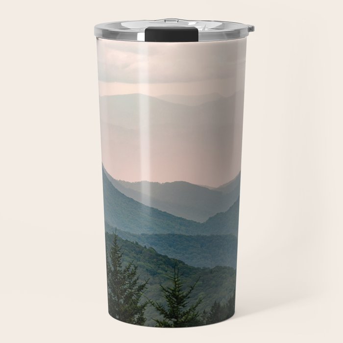 Smoky Mountain Pastel Sunset Travel Mug Gallery Image 1