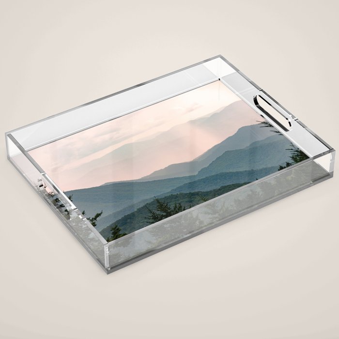 Smoky Mountain Pastel Sunset Acrylic Tray Gallery Image 1