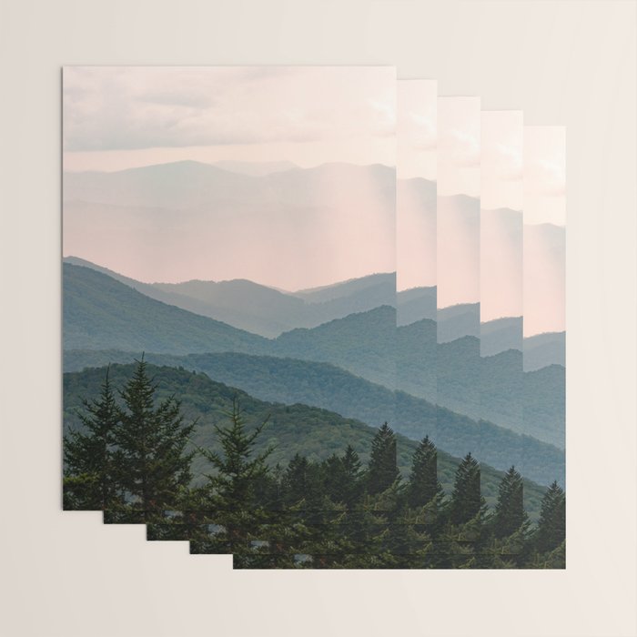 Smoky Mountain Pastel Sunset Wrapping Paper Gallery Image 3