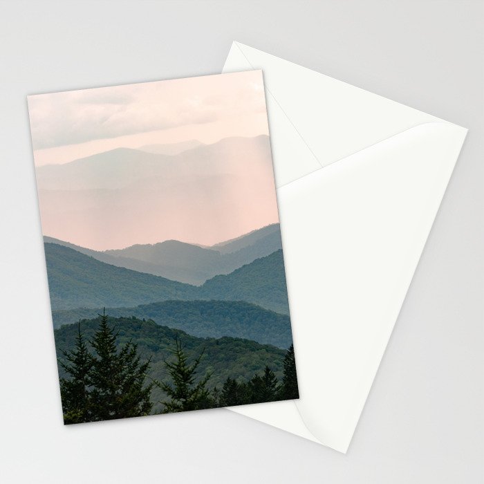 Smoky Mountain Pastel Sunset Stationery Card Gallery Image 2