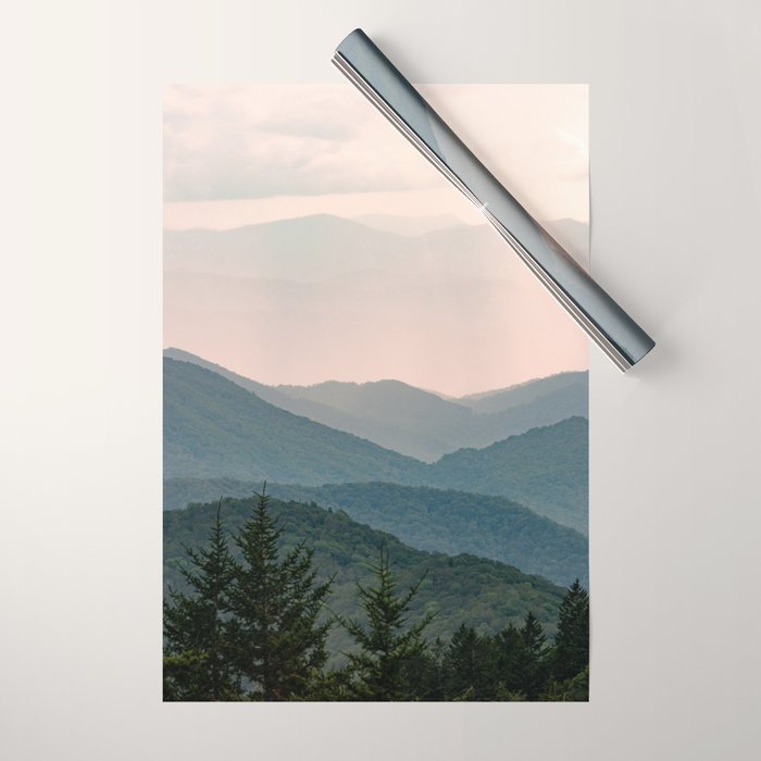 Smoky Mountain Pastel Sunset Wrapping Paper Gallery Image 1