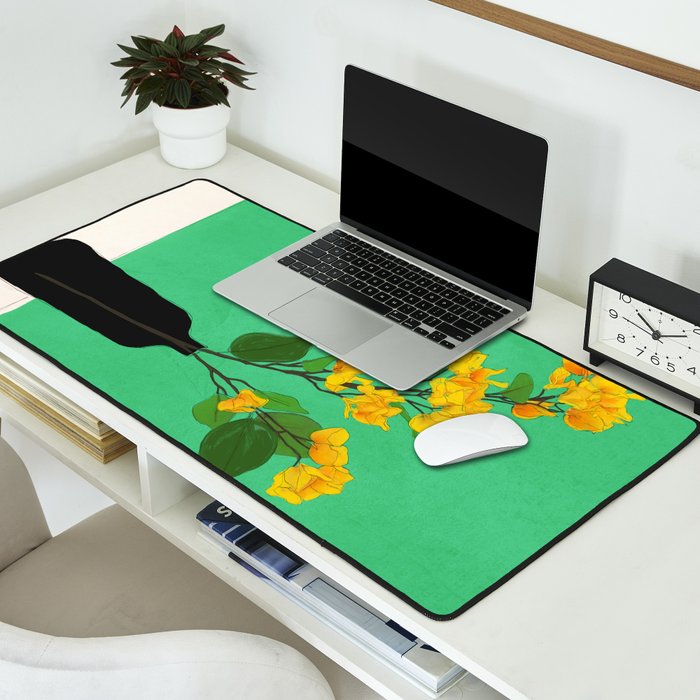 Branches Blooming Green Desk Mat Gallery Image 2