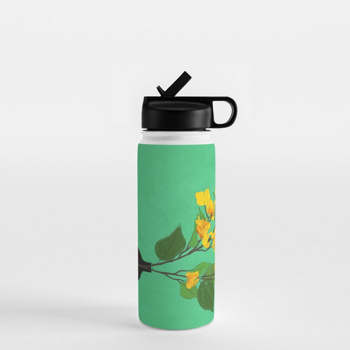 Branches Blooming Green Water Bottle Gallery Image 1