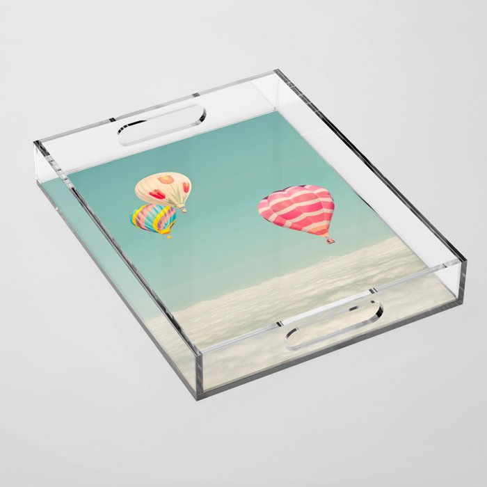 Up Above - Hot Air Balloons Over Clouds Acrylic Tray Gallery Image 1