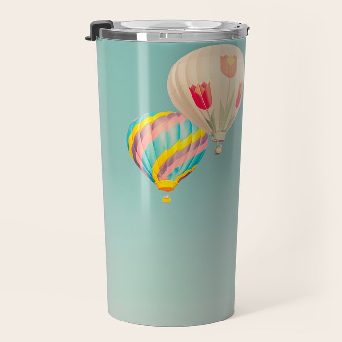 Up Above - Hot Air Balloons Over Clouds Travel Mug Gallery Image 3