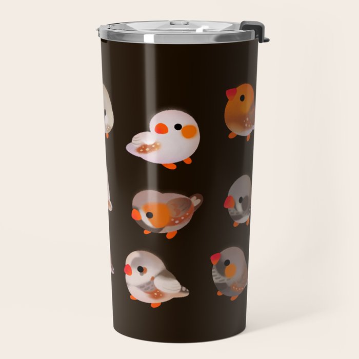 Zebra finch - dark Travel Mug Gallery Image 2