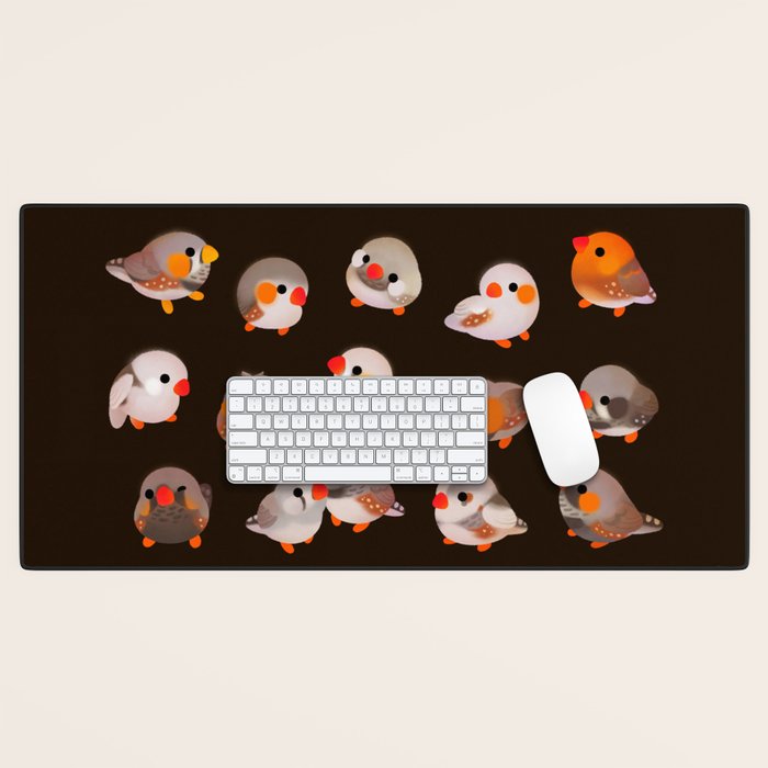 Zebra finch - dark Desk Mat Gallery Image 1