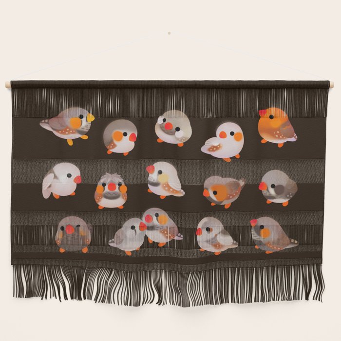 Zebra finch - dark Wall Hanging Gallery Image 1