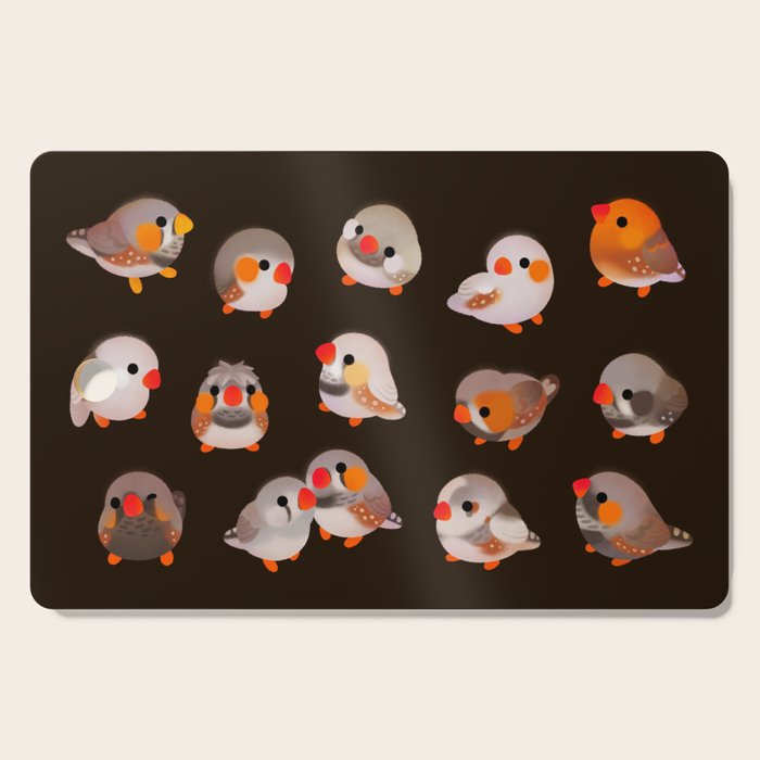 Zebra finch - dark Cutting Board Gallery Image 1