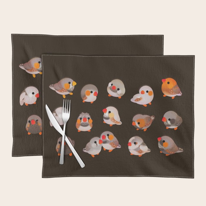 Zebra finch - dark Placemat Gallery Image 1