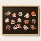 Zebra finch - dark Serving Tray Gallery Image 1