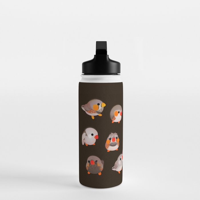 Zebra finch - dark Water Bottle Gallery Image 3