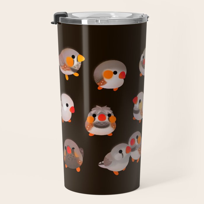 Zebra finch - dark Travel Mug Gallery Image 3