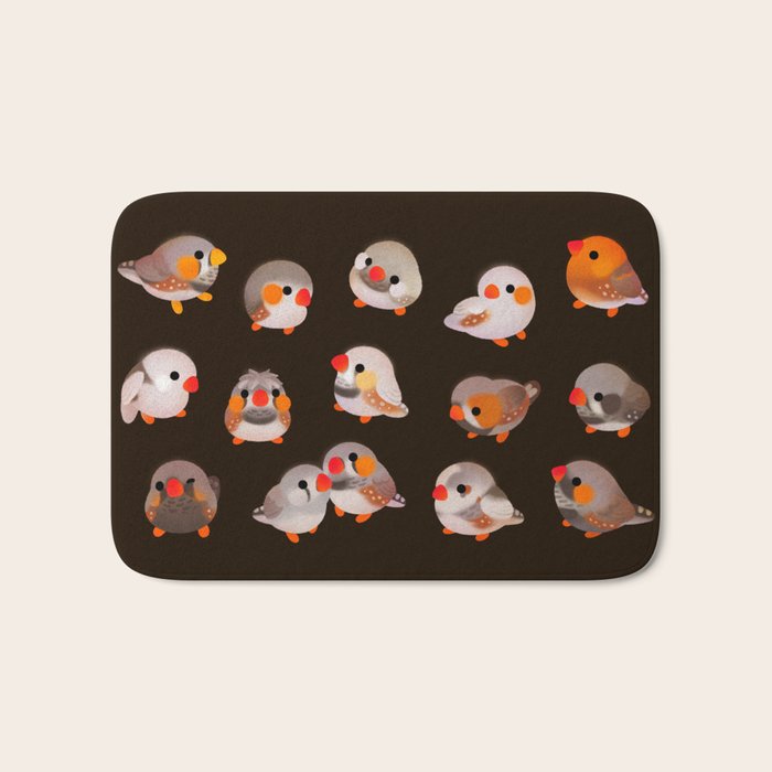 Zebra finch - dark Bath Mat Gallery Image 1