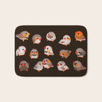 Zebra finch - dark Bath Mat Gallery Image 1