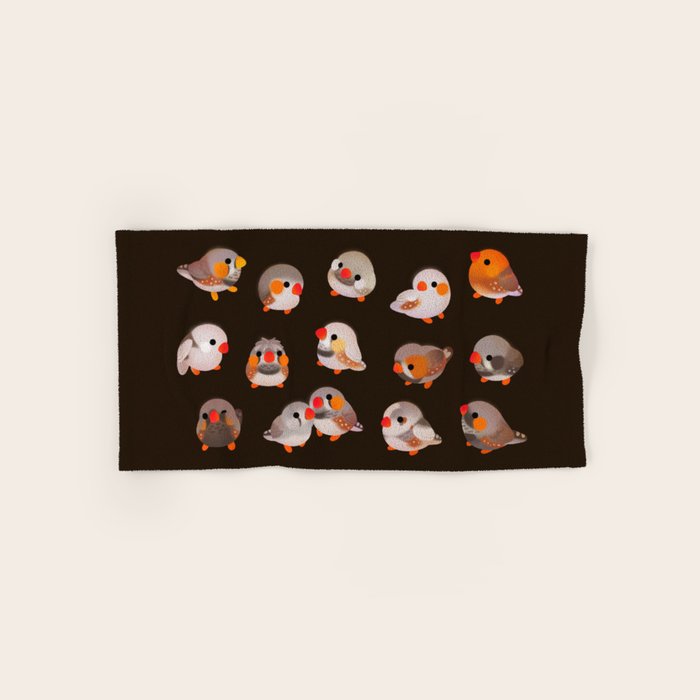Zebra finch - dark Bath Towel Gallery Image 1