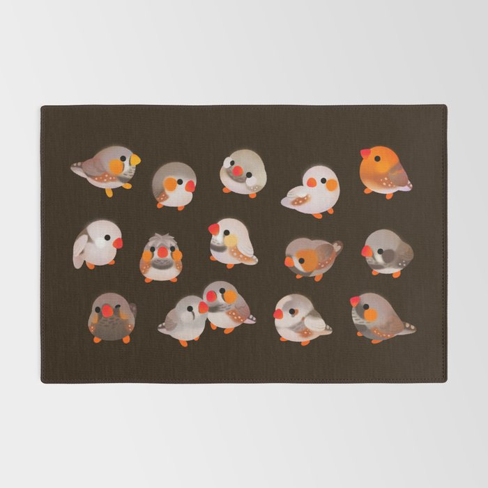 Zebra finch - dark Rug Gallery Image 2