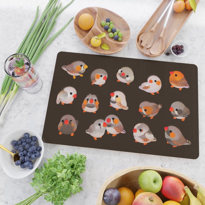 Zebra finch - dark Cutting Board Gallery Image 2