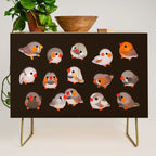 Zebra finch - dark Credenza Gallery Image 1