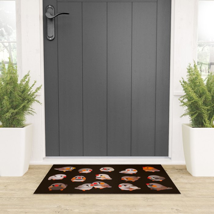 Zebra finch - dark Welcome Mat Gallery Image 3
