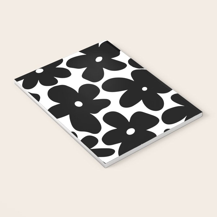 Black & White Flower - 70's Daisies Notebook Gallery Image 3