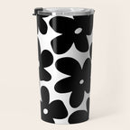 Black & White Flower - 70's Daisies Travel Mug Gallery Image 3