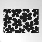Black & White Flower - 70's Daisies Welcome Mat Gallery Image 1