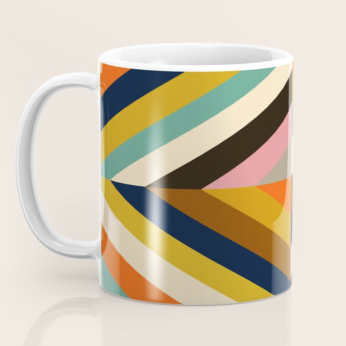 Mid Century Geometric Pattern Technicolor Diamond  Coffee Mug Gallery Image 3