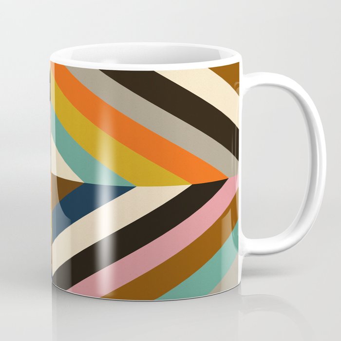 Mid Century Geometric Pattern Technicolor Diamond  Coffee Mug
