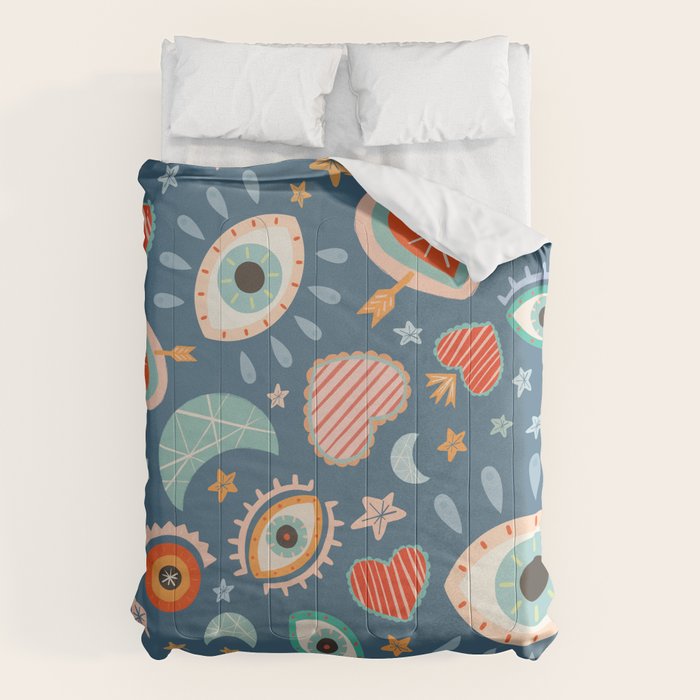 Written in the Stars | Milagros Hearts & Stars Comforter Gallery Image 1