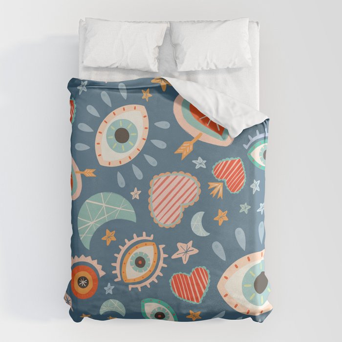 Written in the Stars | Milagros Hearts & Stars Duvet Cover Gallery Image 1