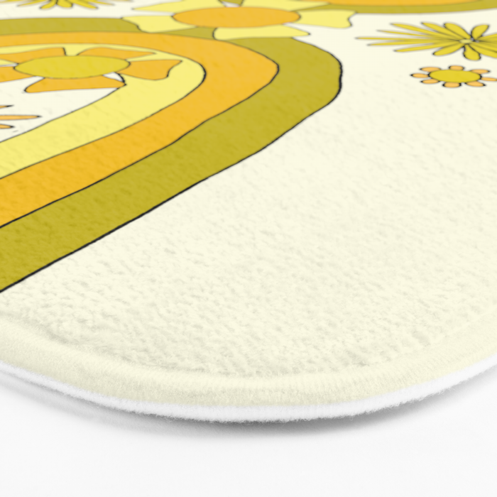 positive rainbow flowers // retro art by surfy birdy Bath Mat Gallery Image 3