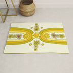 positive rainbow flowers // retro art by surfy birdy Rug Gallery Image 1