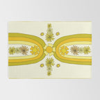 positive rainbow flowers // retro art by surfy birdy Rug Gallery Image 2