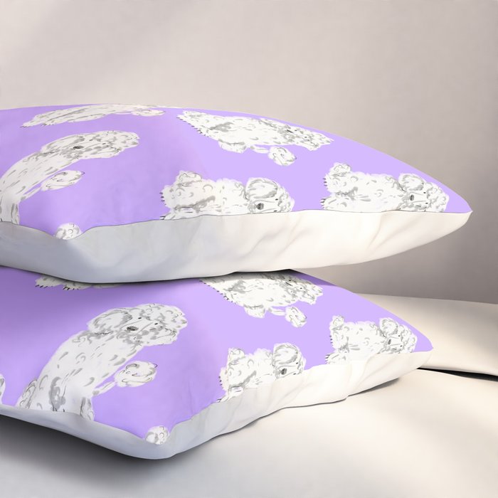 Fashionable white poodle Pillow Sham Gallery Image 3