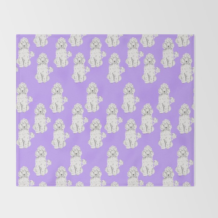 Fashionable white poodle Throw Blanket Gallery Image 2
