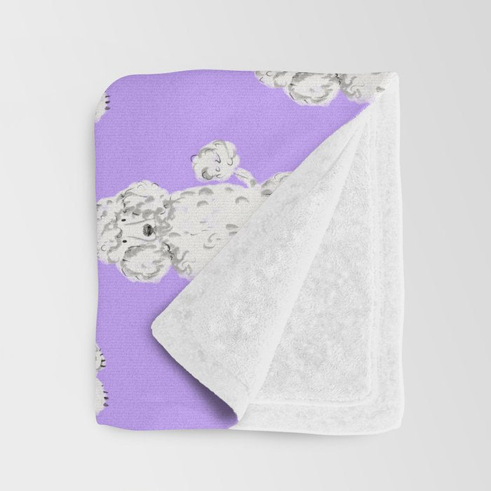 Fashionable white poodle Throw Blanket Gallery Image 3