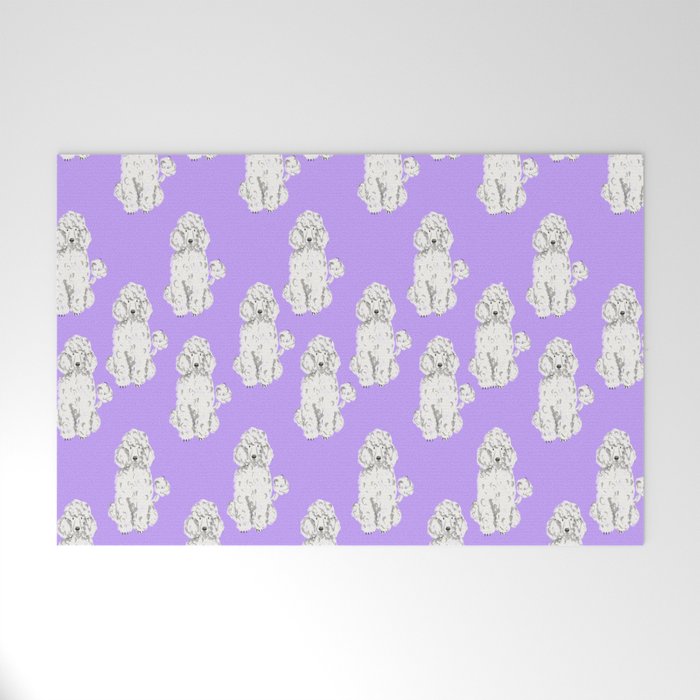 Fashionable white poodle Welcome Mat Gallery Image 1