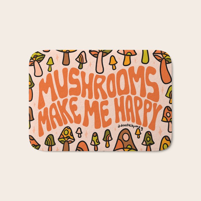 Mushrooms Make Me Happy Bath Mat Gallery Image 1