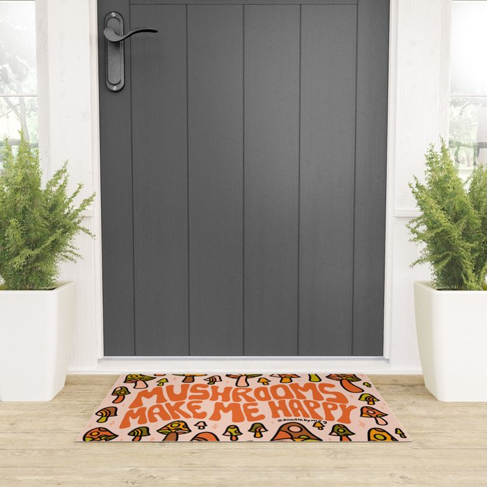 Mushrooms Make Me Happy Welcome Mat Gallery Image 3
