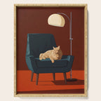Cats on Chairs Deluxe Collection - Red Serving Tray Gallery Image 1